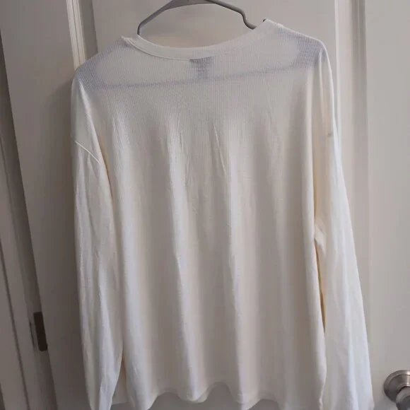 *Host Pick*  Torrid Beige Texture Jersey Lace-Up Drop Shoulder Top, 1x NWOT - Picture 3 of 10